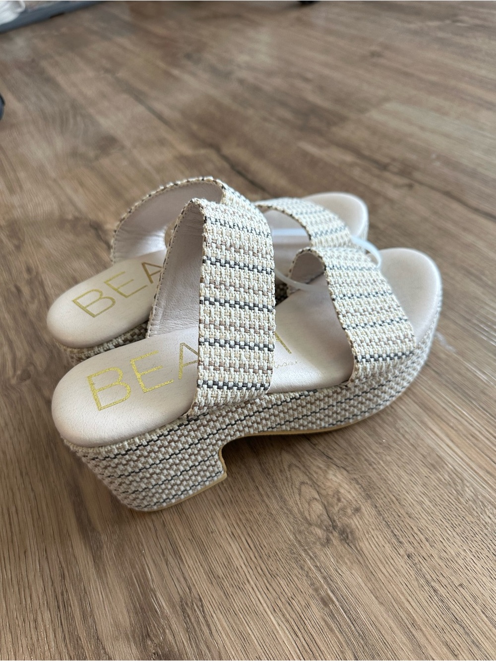 Beach by Matisse - Raffia Platform - Slide Sandals - Neutral Woven - Size 6